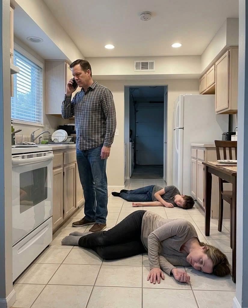 My husband cooked dinner, and right after my son and I ate, we collapsed Pretending to be unconscious, I heard him on the phone saying, “It’s done… soon they will both be gone.”