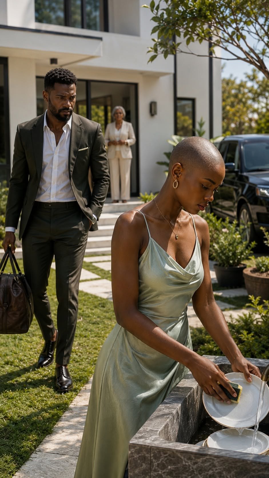I Came Home to Find My Wife Bald, Starving, and Washing Dishes Behind the House. By Sunrise, I Learned My Family Had Stolen More Than My Money—and the Final Betrayal Was Wearing My Wife’s Name