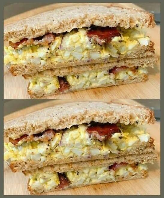 Creamy Egg Salad Sandwich with Crispy Bacon