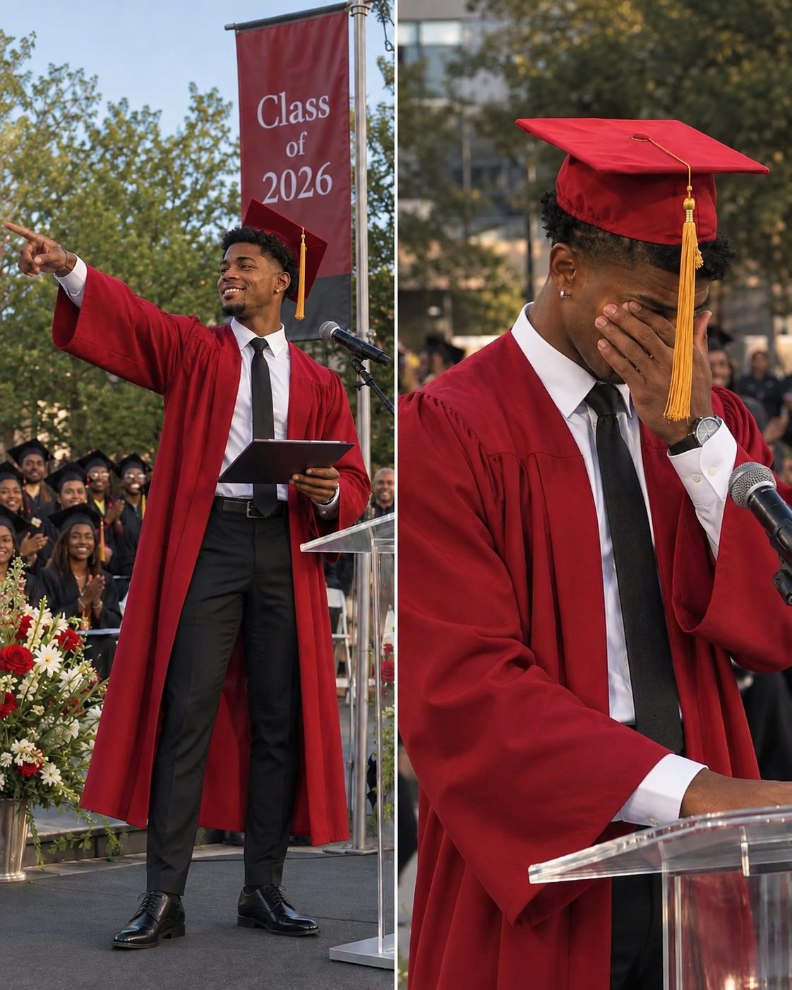 My Son Showed Up to Graduation Wearing His Late Twin Sister’s Red Dress — Everyone Thought It Was a Joke Until He Reached Into the Pocket